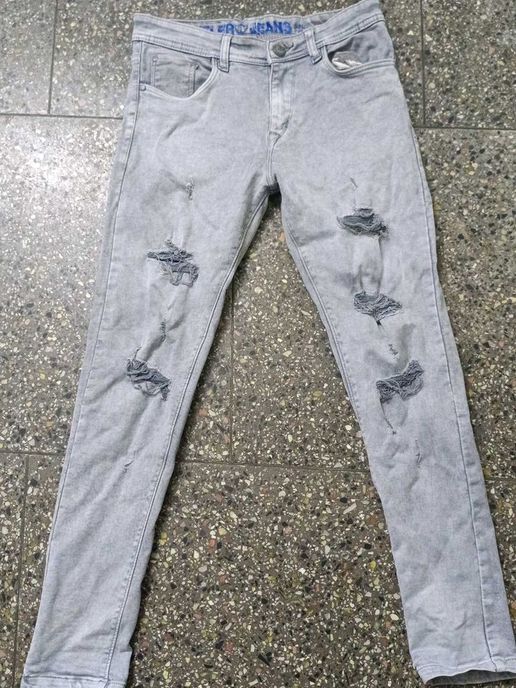 Gray Ripped Jeans