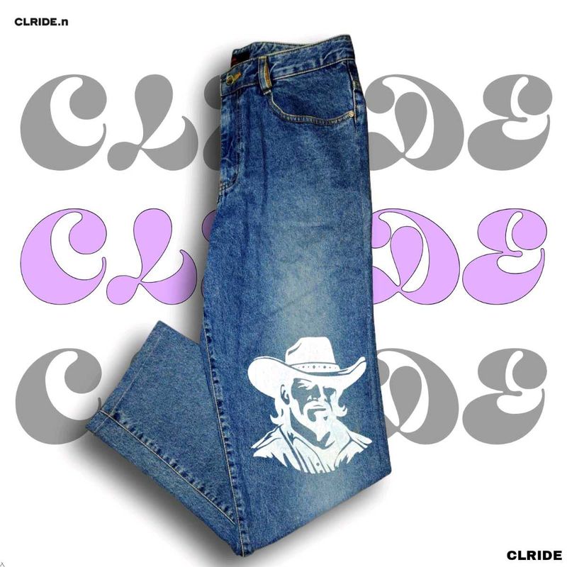 Cowboy Fabric Painted Jeans