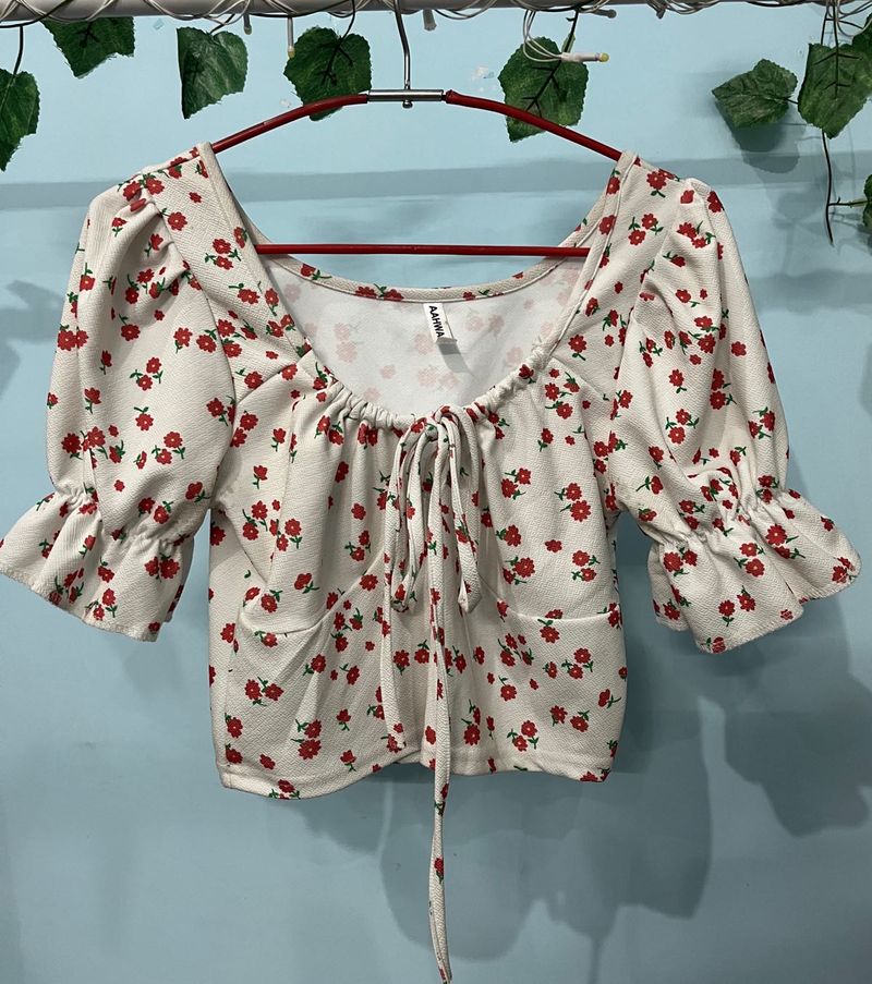 Floral Print Crop Top