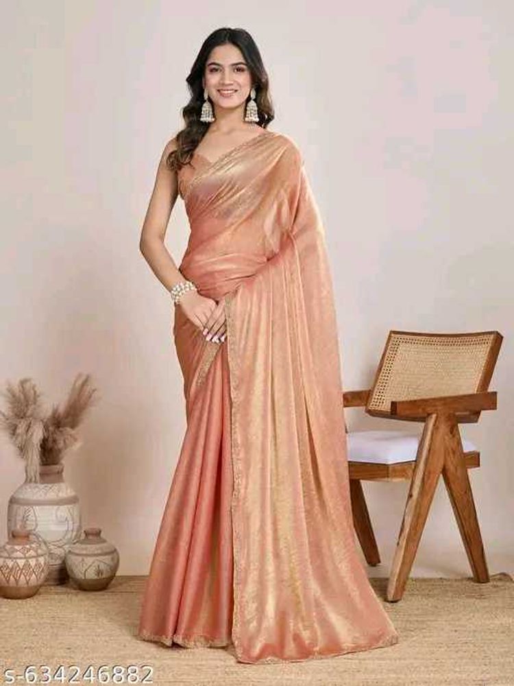 Elegant Peach Saree