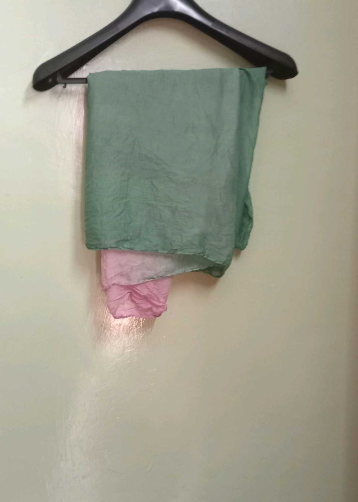 Elegant Dupatta - Green &amp; Pink