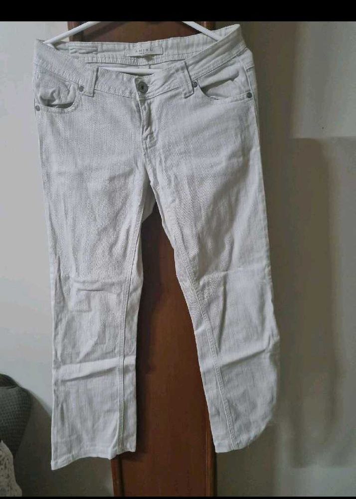 White Straight Fit Jeans