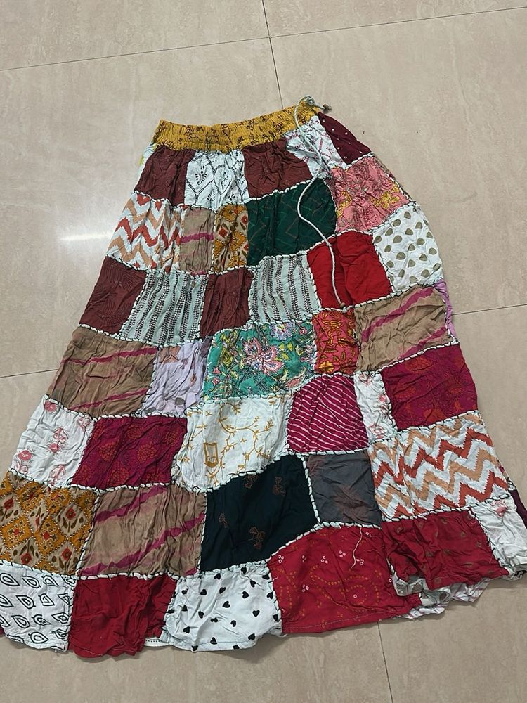 Patchwork Ethnic Skirt