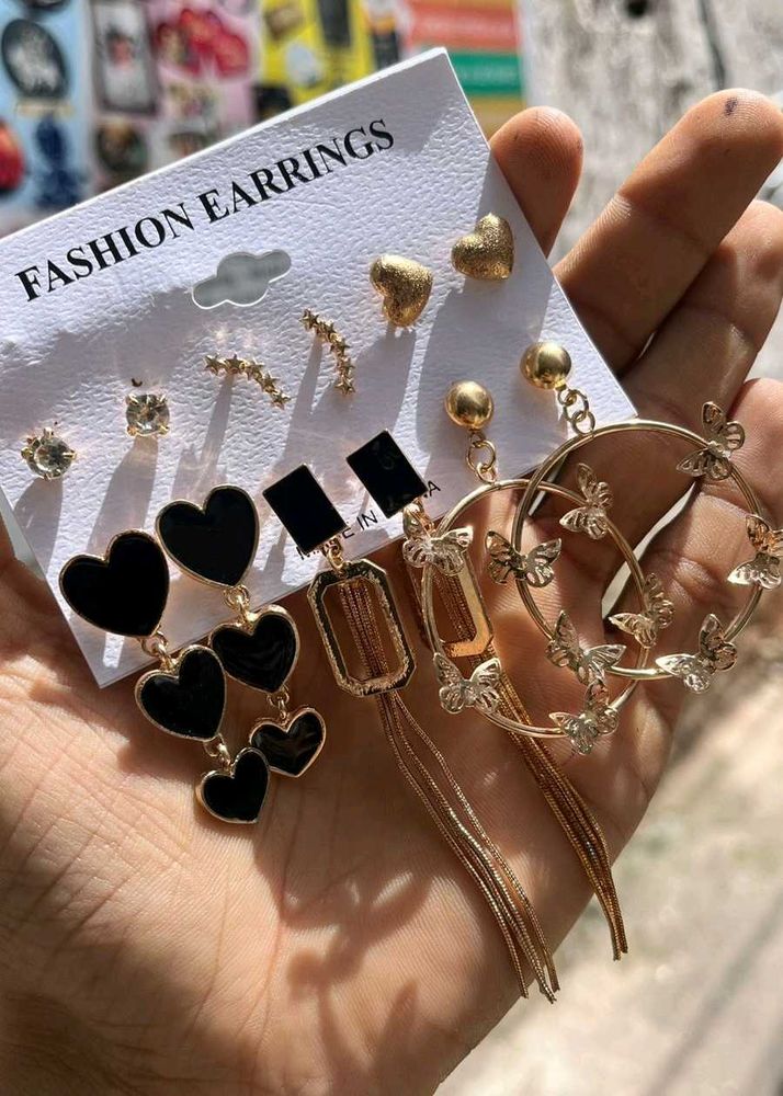 Korean Earrings Combo Card