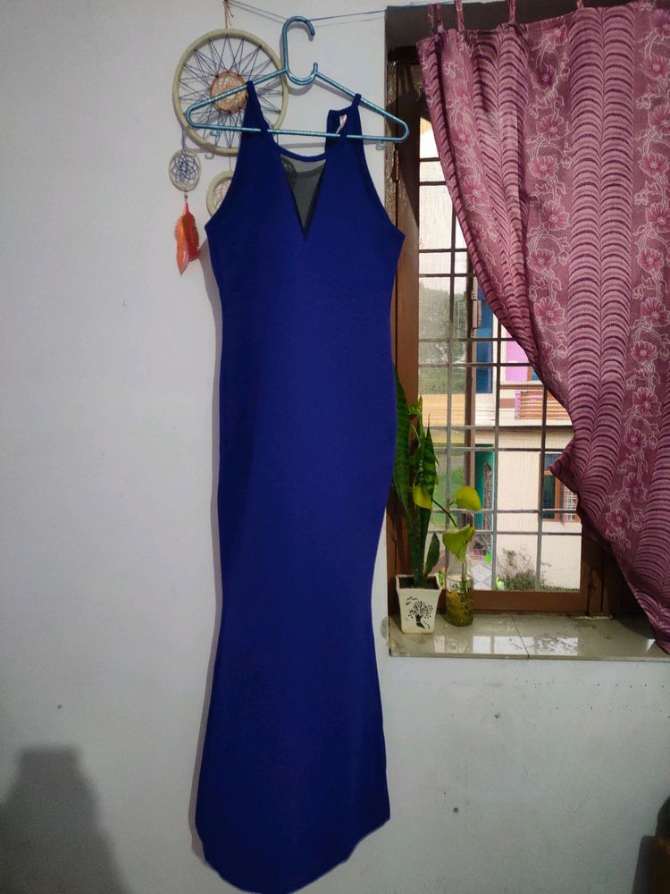 Ajio Blue Maxi Party Dress
