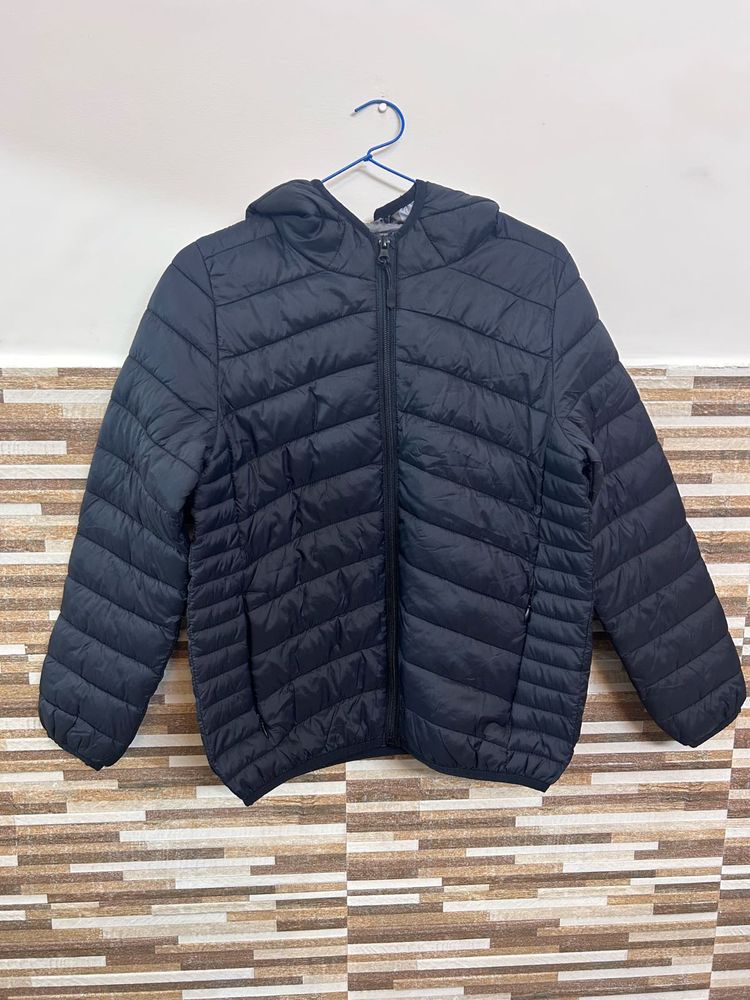 Black Hooded Puffer Jacket