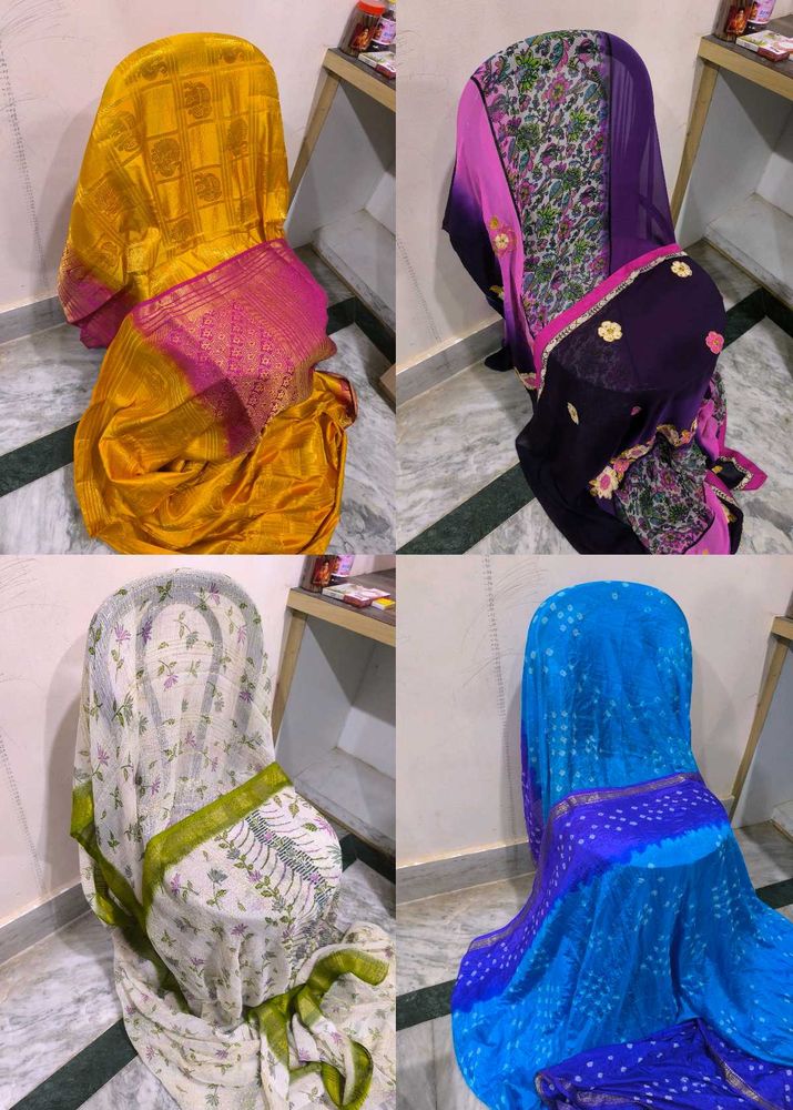 Set Of 4 Beautiful Sarees