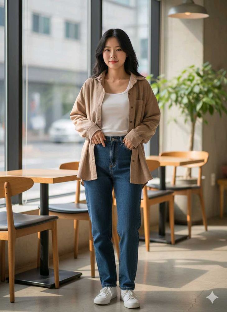 Made in Korea Corduroy Brown Shirt