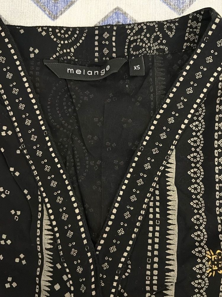 Melange Black Printed Kurta