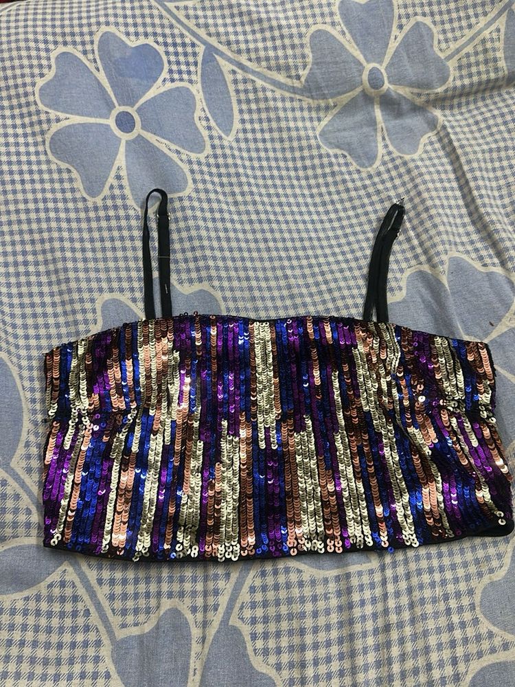 Sequin Party Crop Top
