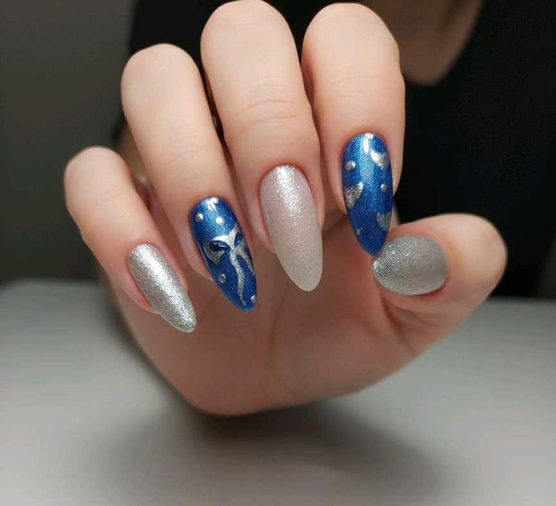 y2k bow Sparkling Stiletto Nail Set