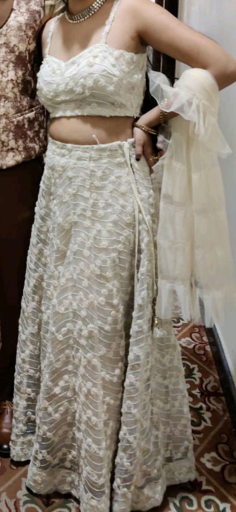 White Net lehenga