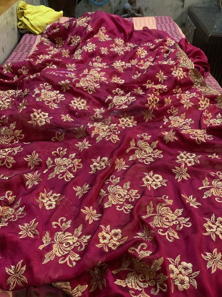 Elegant Embroidered Saree