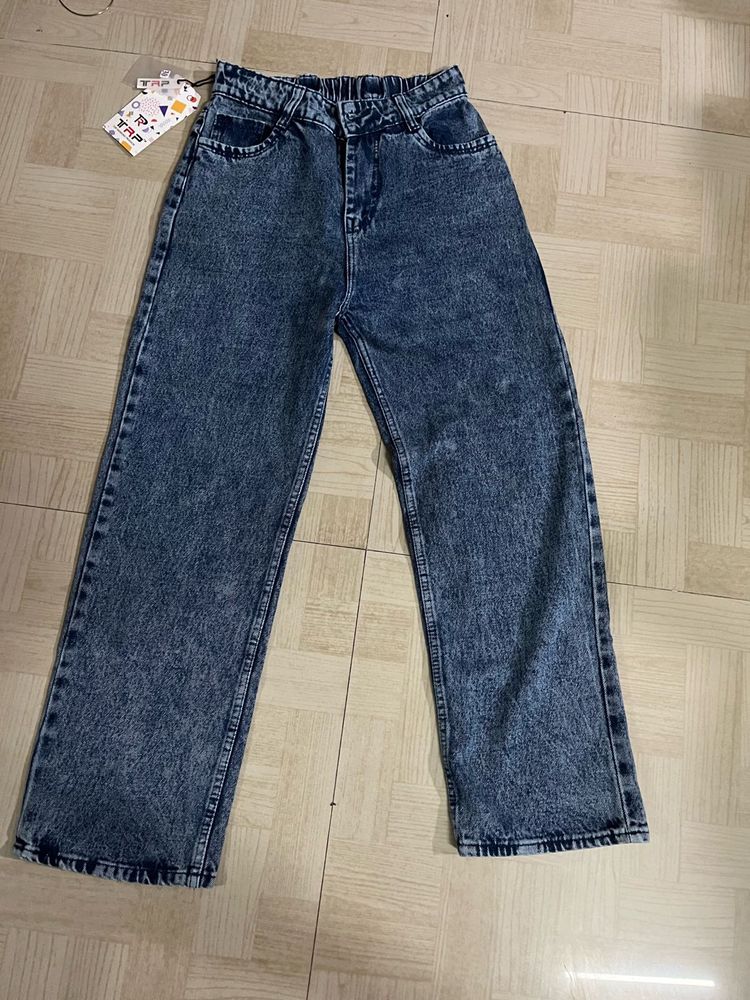 Acid Wash Wide Leg Jeans