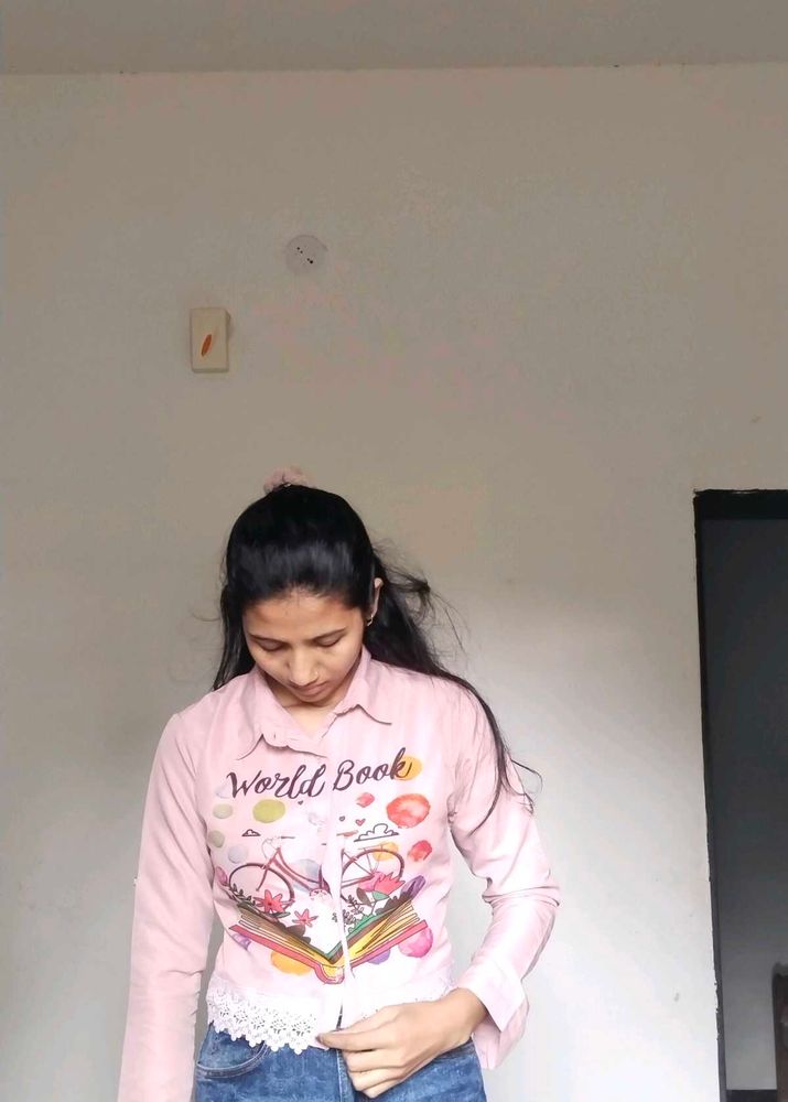 Cute Graphic Button-Up Shirt