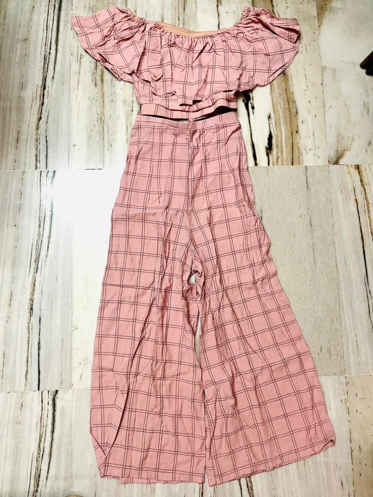 Pink Plaid Two-Piece Set