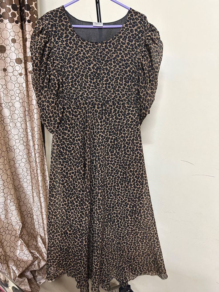 Leopard Print Midi Dress