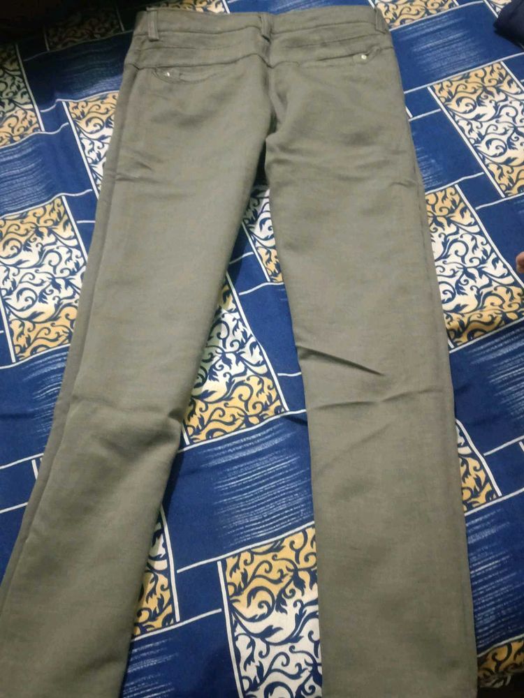 Casual Olive Green Pants
