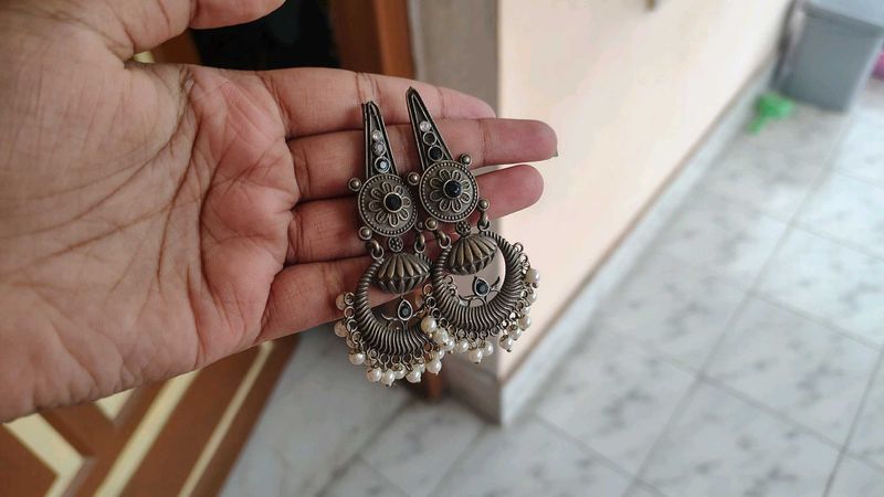 silver replica earring