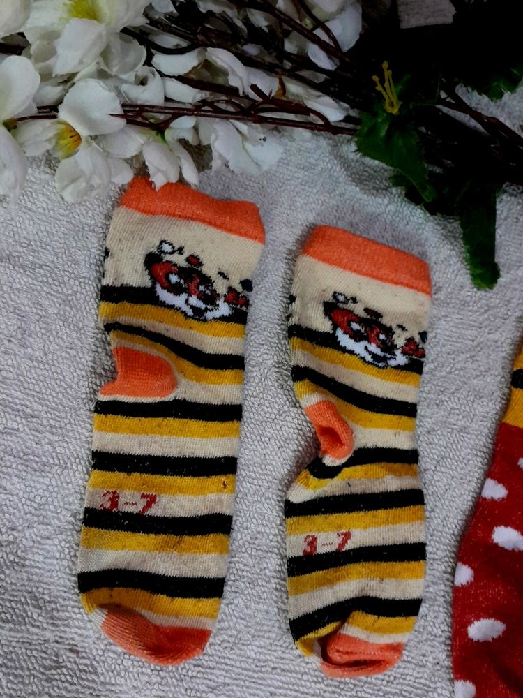 Baby Socks , Woollen (Winter Material With Cartoon Prints (