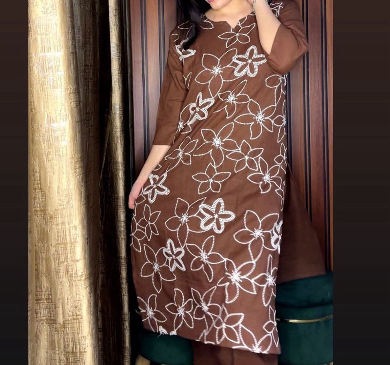 Heavy Embroidered Kurta Co-ord Set