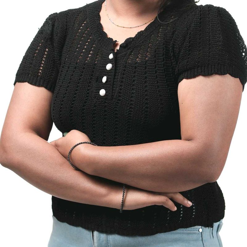 Cute Black Knit Top