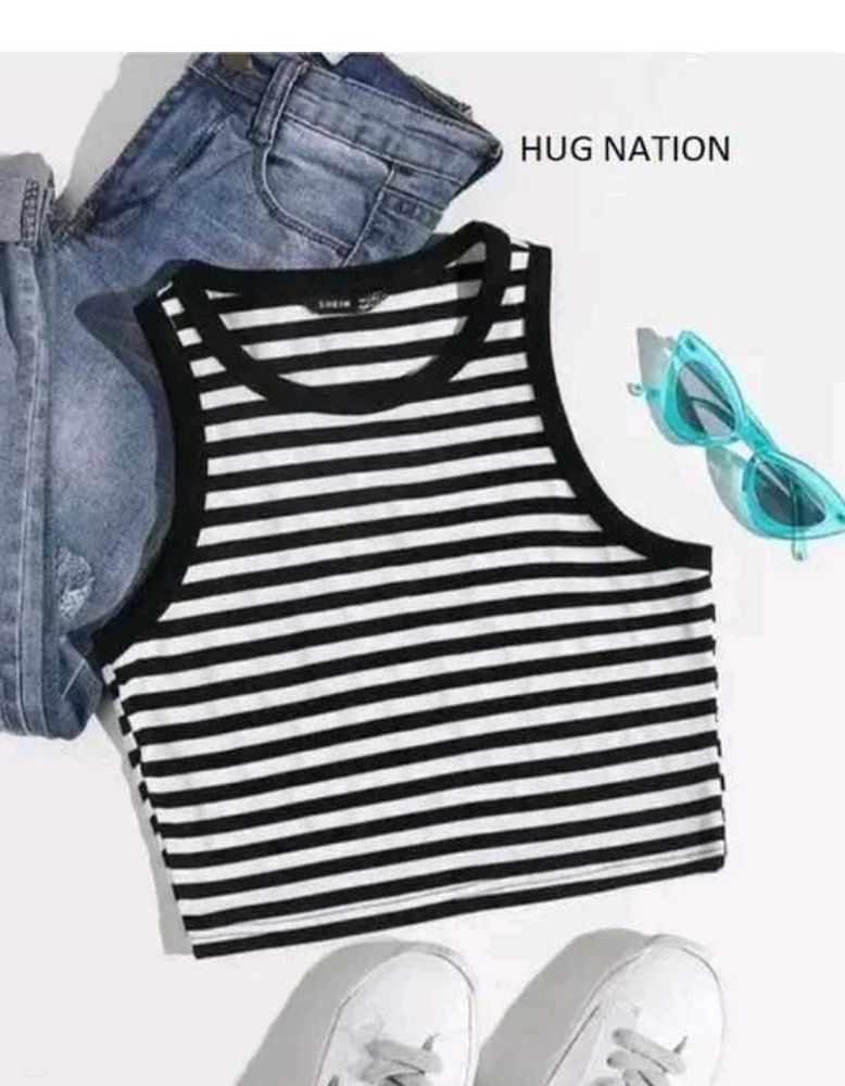 Striped Crop Tank Top