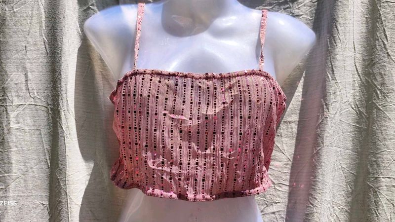 PARTY WEAR SEQUENCE CROP TOP