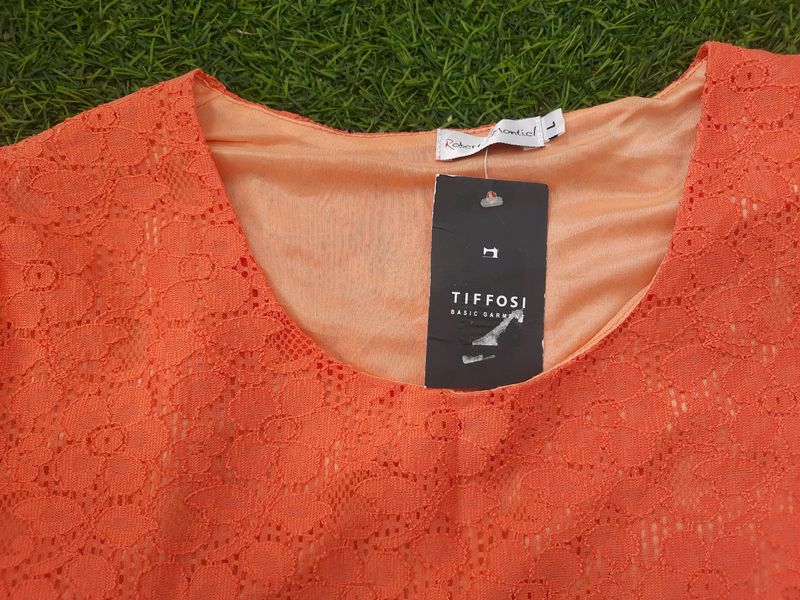 🔥SALE 🔥Coral Color Net Top