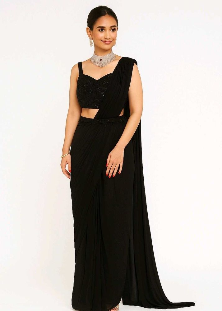 Black DRAPE SAREE