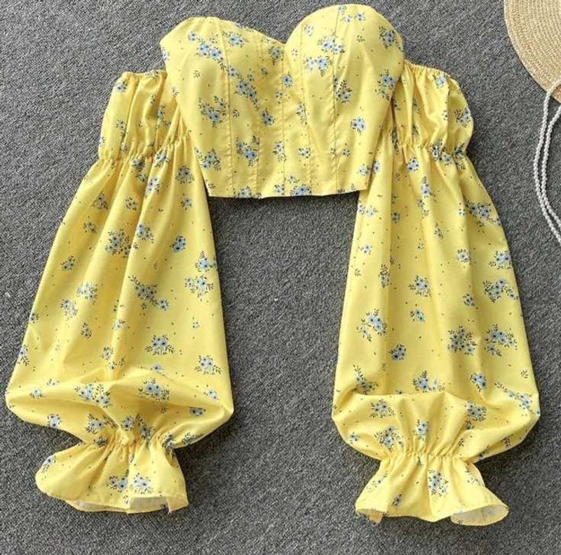 Yellow princess corset top