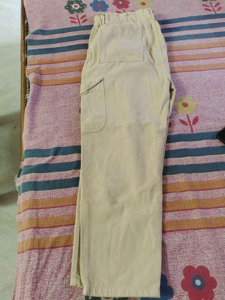 Beige Casual Pants