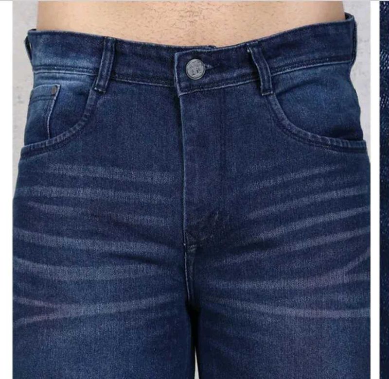 Shein Full Length Low Rise Mid Wash Distress Jeans