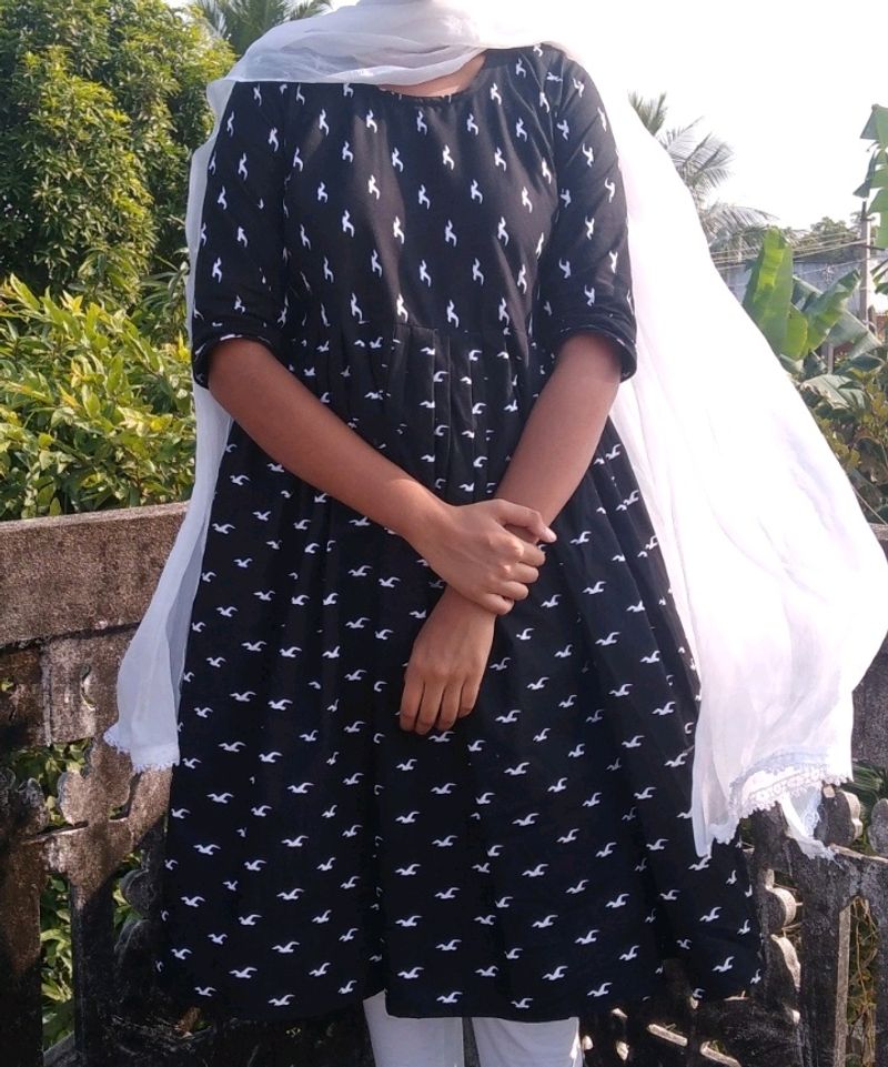 Black Umbrella Cut Kurti