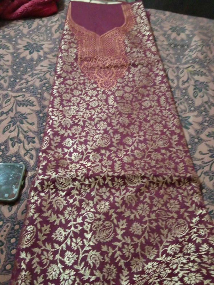 Pashmina Banarsi Work Suit With Shawl