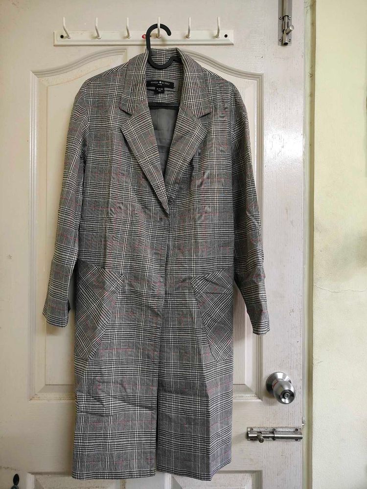 Check Plaid Trench Coat