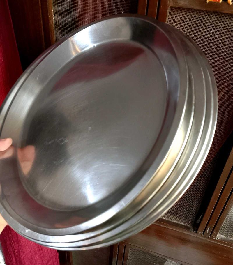 5 Stainless Steel Thalis Set