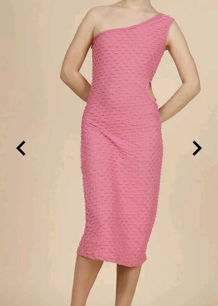 Pink One-Shoulder Bodycon Dress