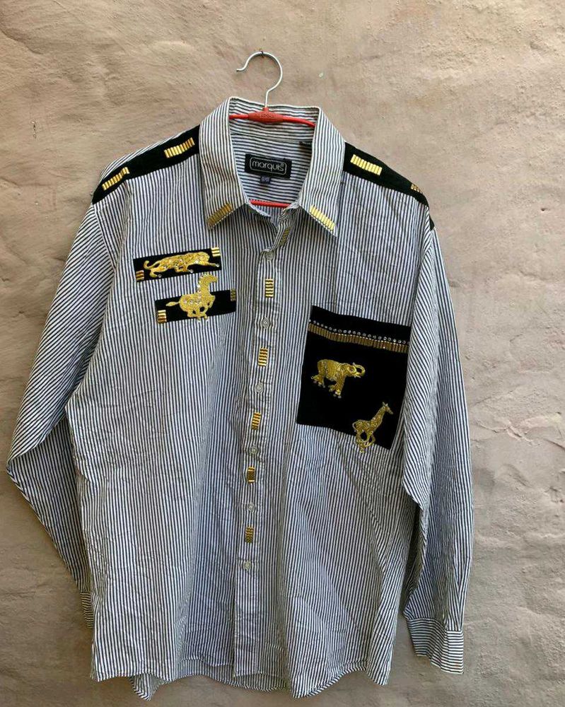 Handmade marquis premium Animal Print Shirt