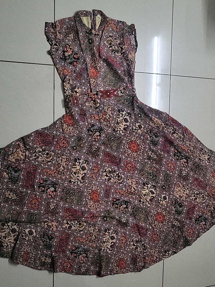 Floral Pattern Midi Dress