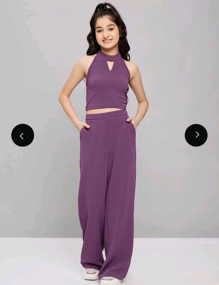 Purple Crop Top &amp; Pant Set