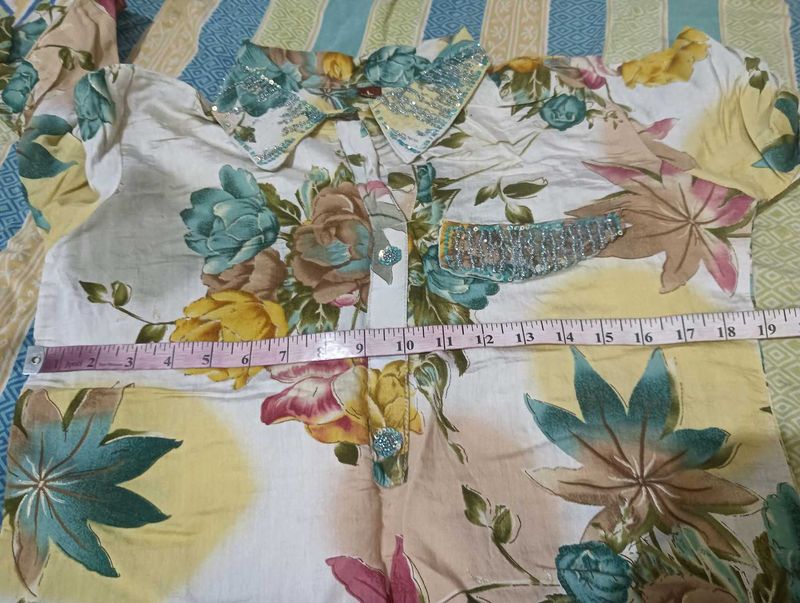 Floral Print Embellished Top