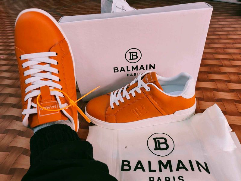 Orginal Balmain Orange White Sneakers