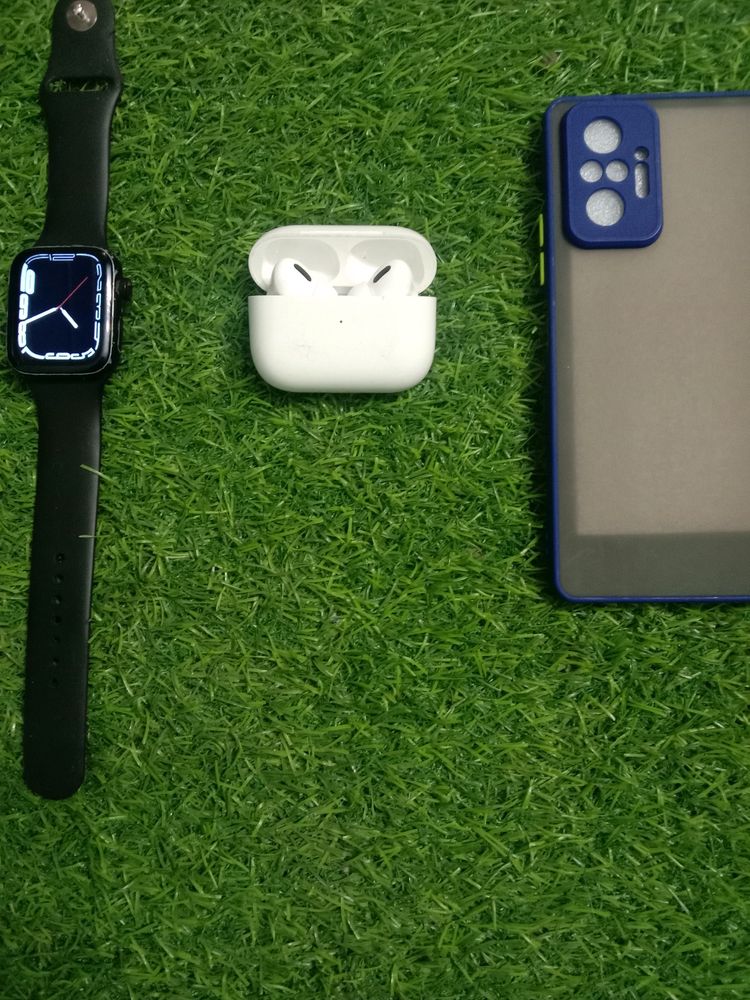 Airpods Pro+Apple Watch 8 + Mobile Cover
