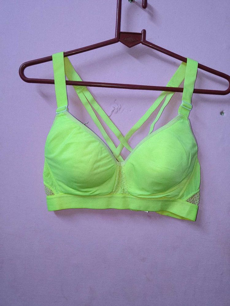 Neon Yellow Sports Bra