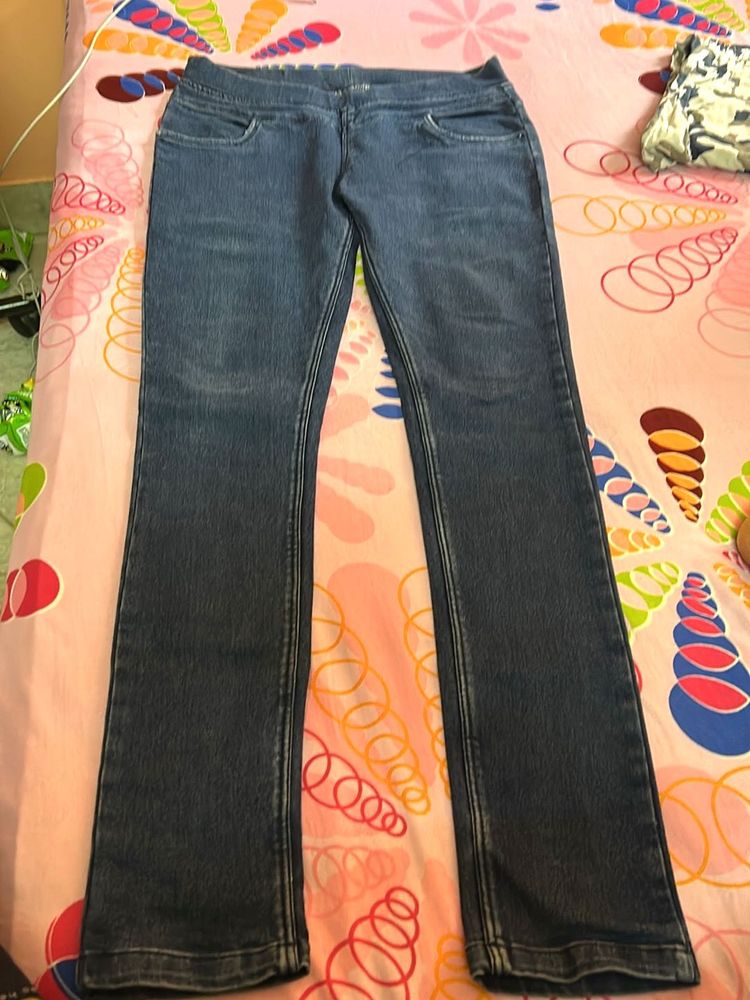 Pull-On Denim Jeans