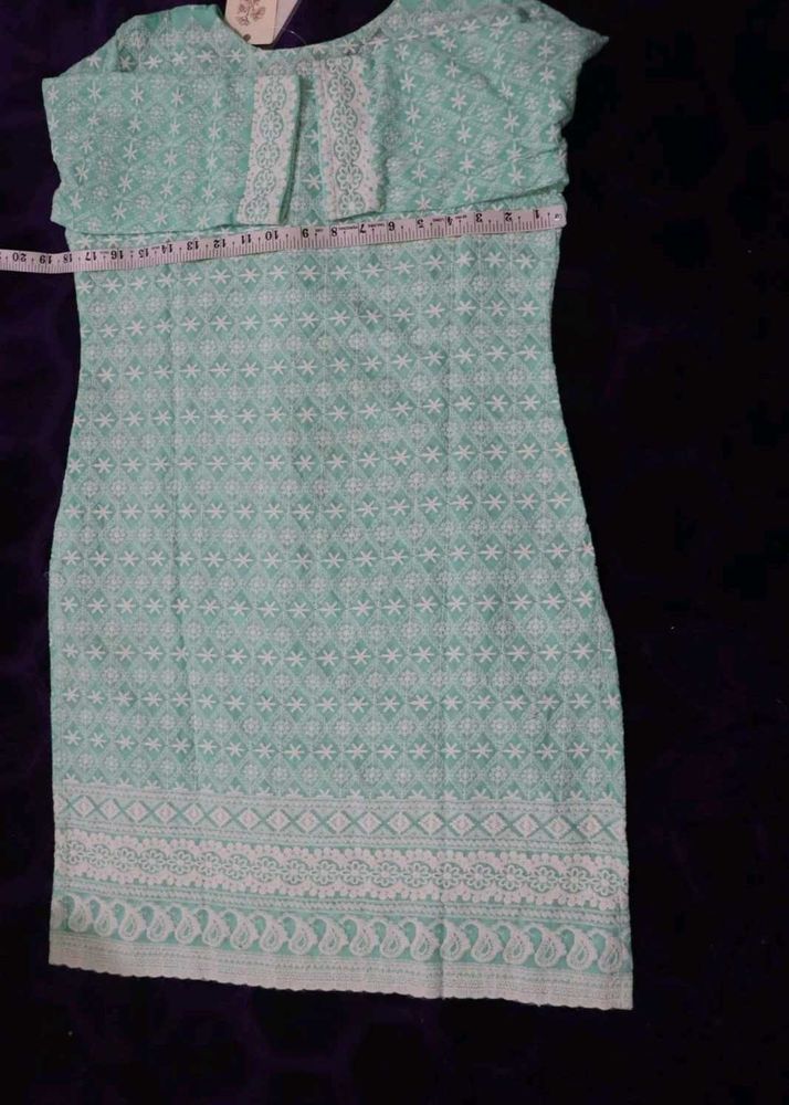 Light Green Embroidered Dress