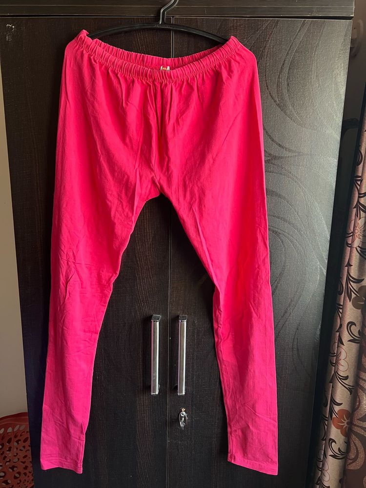 Pink Cotton Leggings-XXL