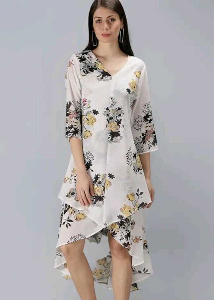 Floral Print Asymmetrical Dress