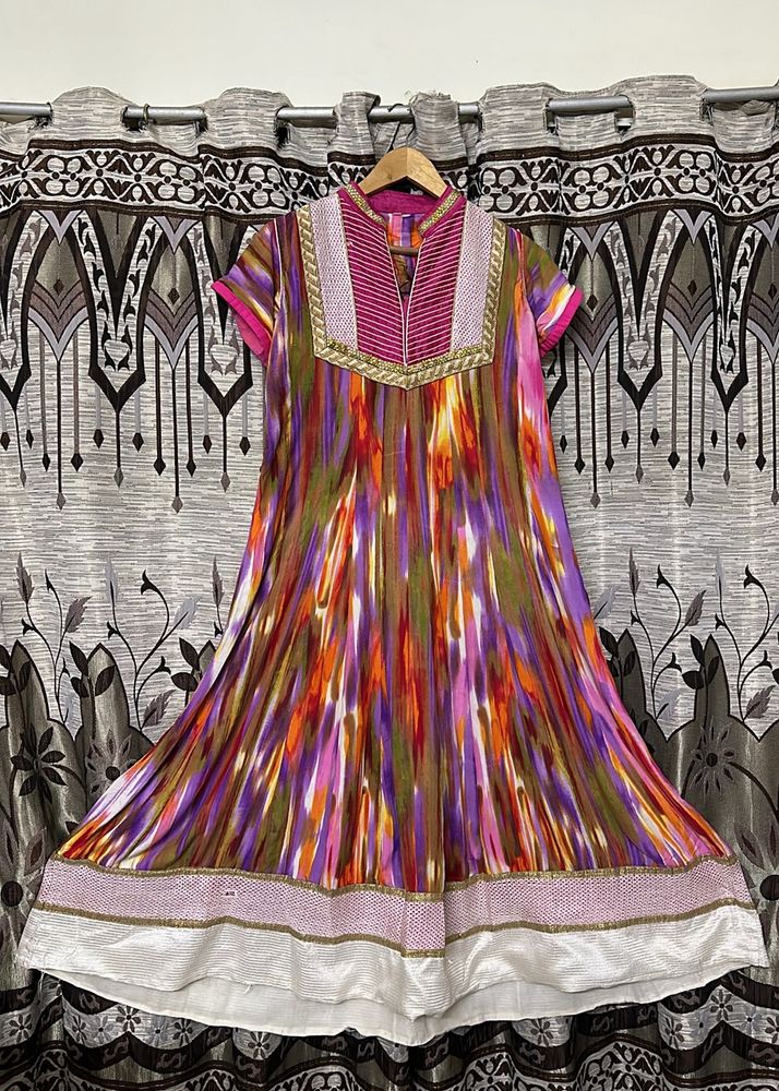 Stylish Multicolour Dress And Bangles